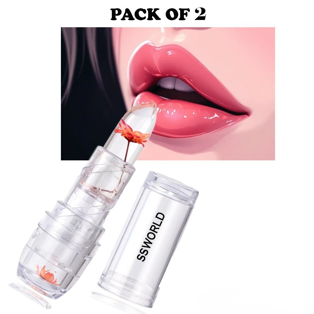 Waterproof Flower Lipstick High-Glossy Finish Transparent Color Changing Lipstick