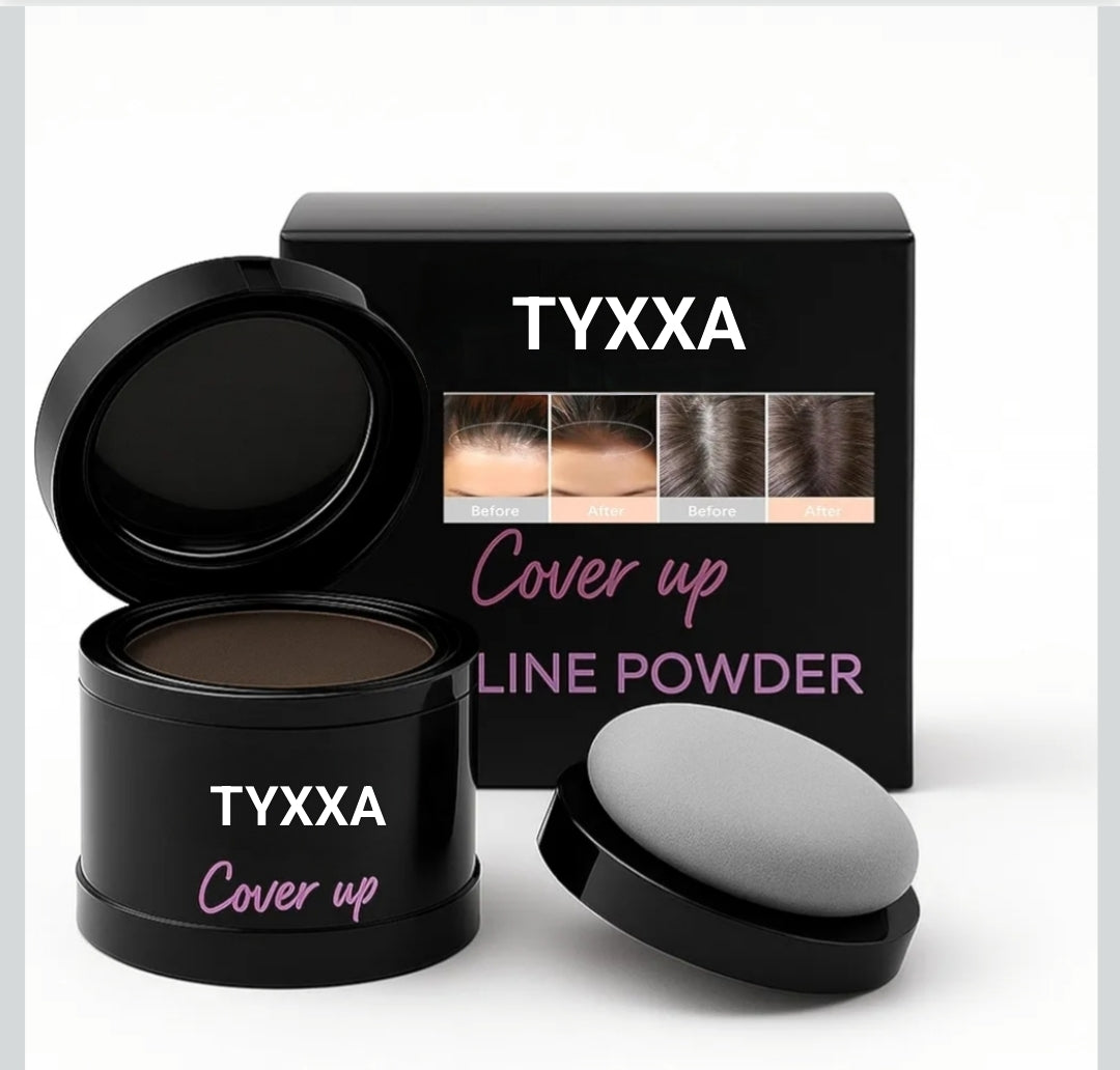 Black Hair Color Powder with Puff - Instant Grey Coverage | TYXXA STORE