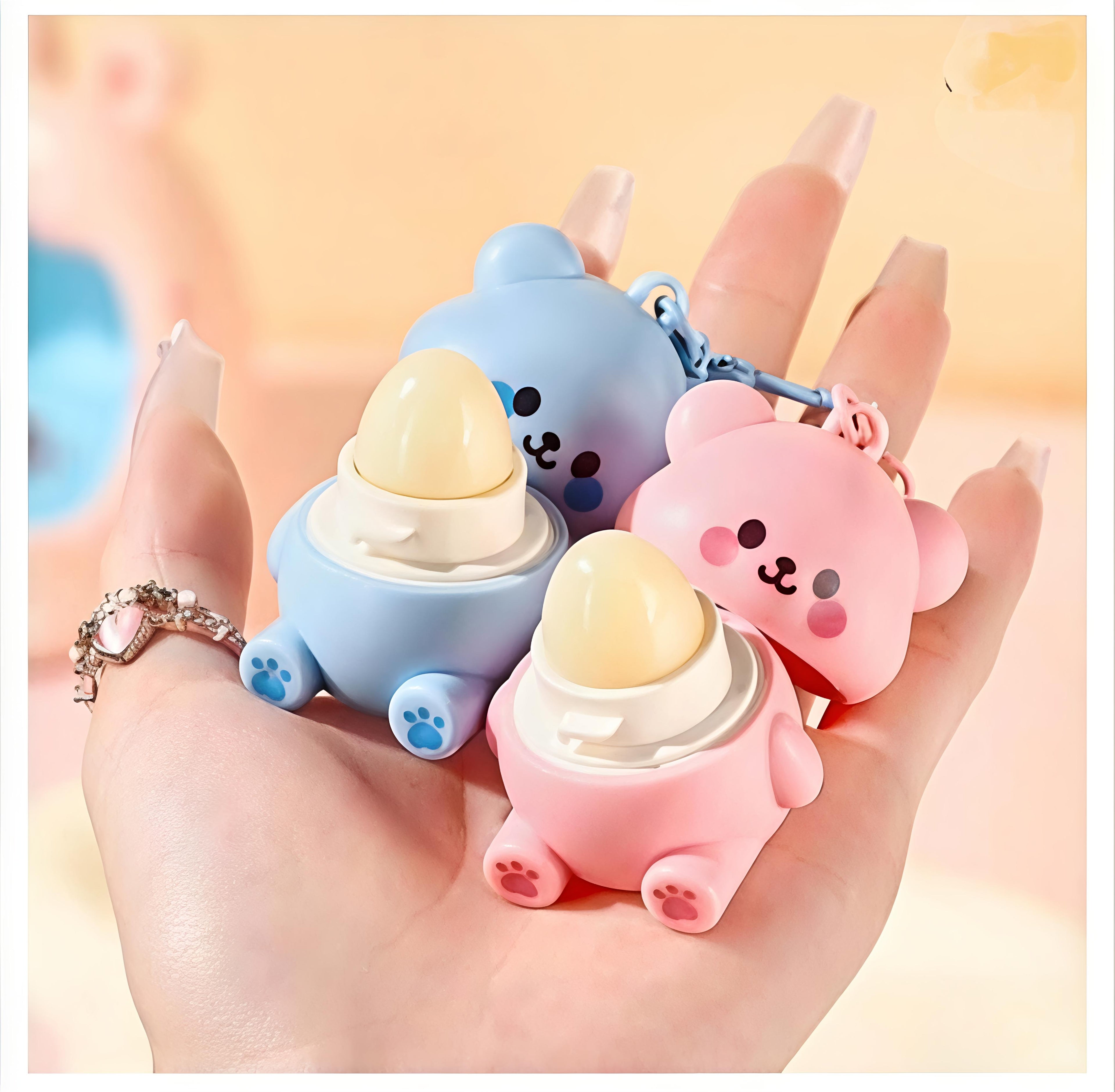 Teddy Keychain Lip Balm - Cute Portable Lip Care | TYXXA STORE